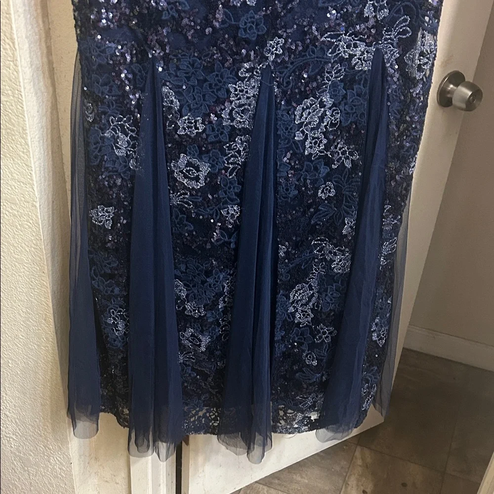 Alex Evenings Midnight Blue Sequin Maxi Dress - Picture 7 of 11